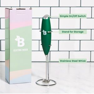 Bloom Nutrition Milk Frother Hand Mixer, Stainless Steel Electric Matcha Whisk